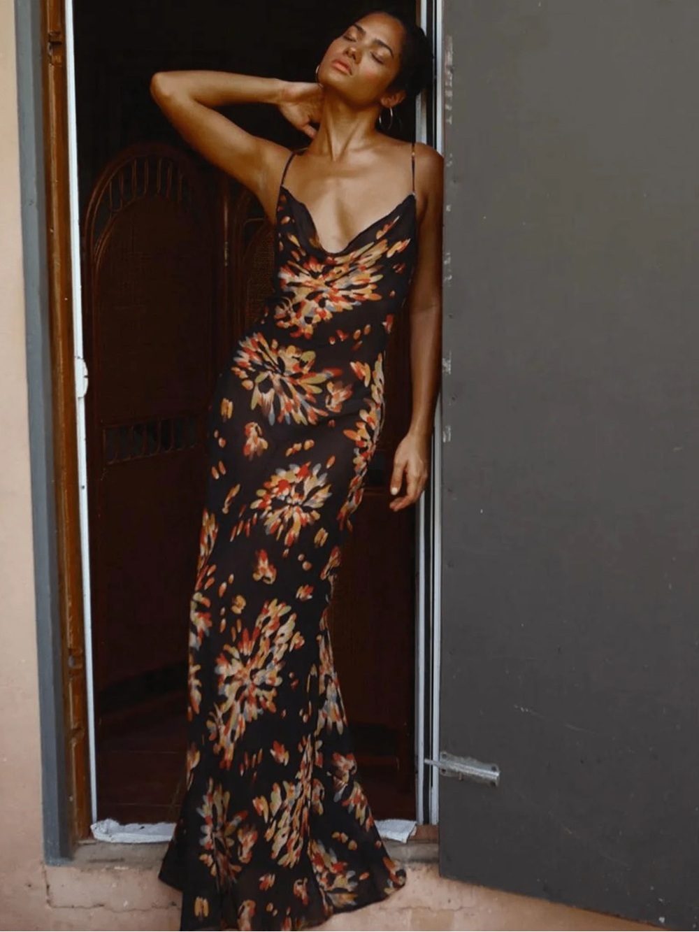 Rat & Boa Catarina Dress Long Maxi Gown Black Floral XS - Picture 3 of 17